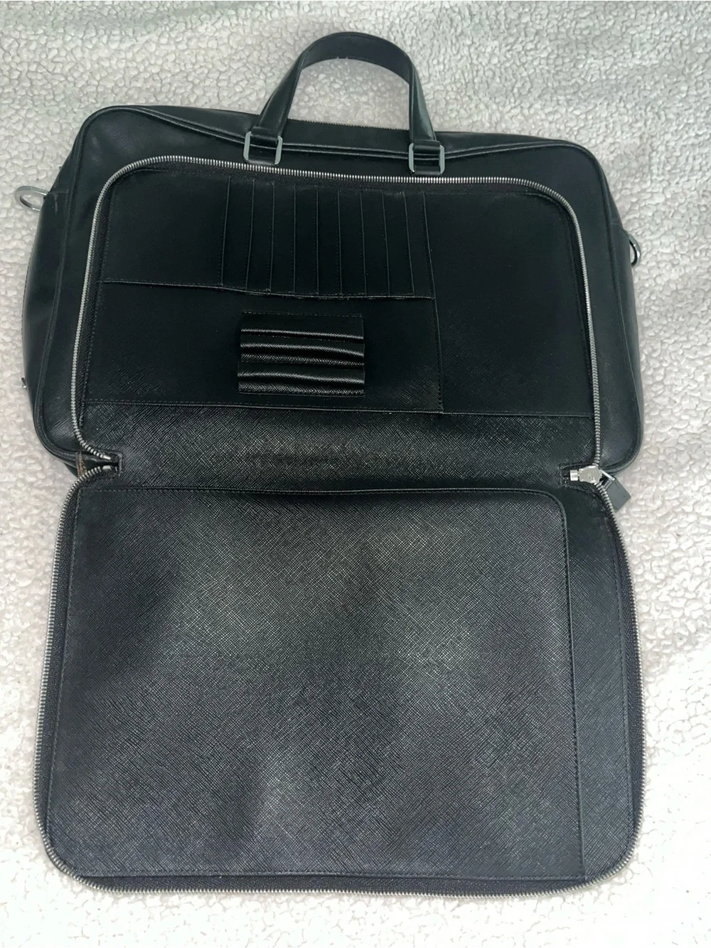 Prada Black Laptop Briefcase with Top Handles